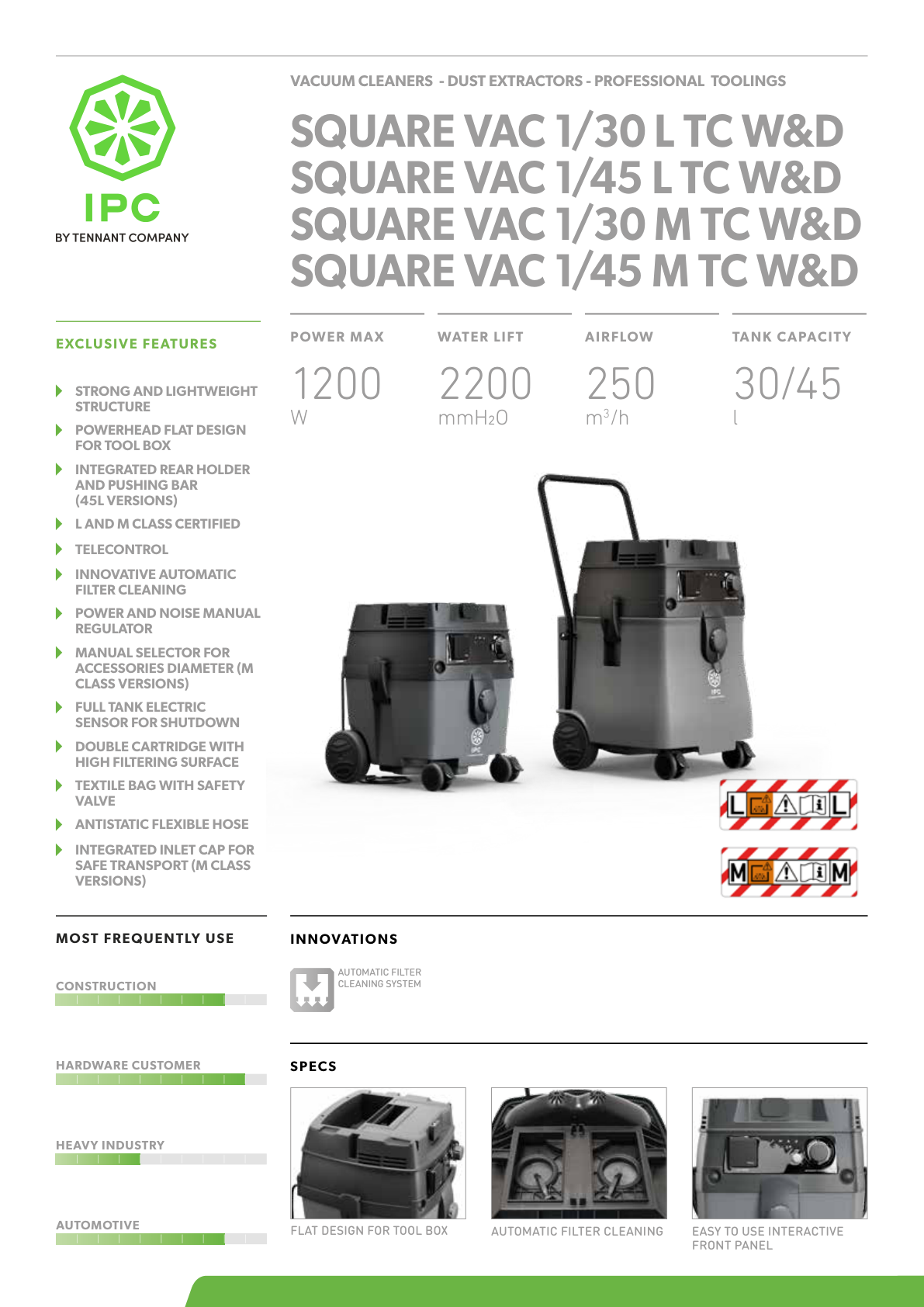 SQUARE VAC 1 30 L TC 1 45 LT C WD